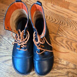sold Gudrun Sjoden Leather Embroidered Boots. Brown, Orange. $80 EUC Size 37